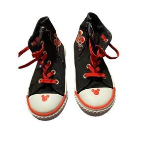 Mickey Mouse Shoes Black Red Size 8
